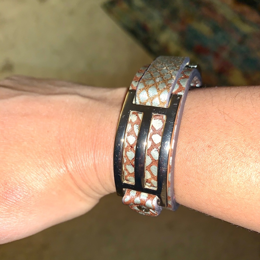 Hayden-Harnett Leather Bracelet w/Gold Shimmer